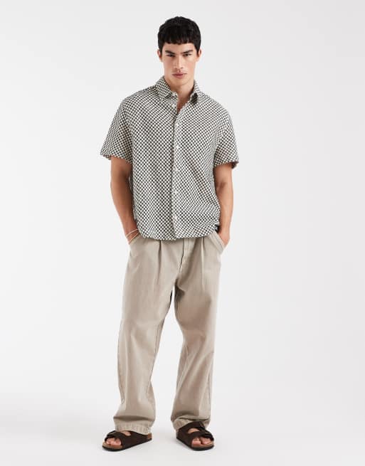 ASOS DESIGN - Camicia comoda all'uncinetto nera e crema, 2 di 5