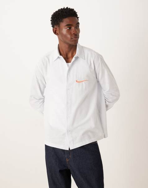 ASOS DESIGN - Camicia comoda blu con ricamo sul petto - view 1