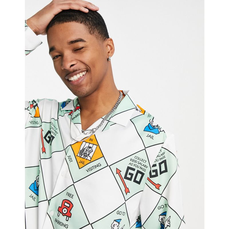 Uomo Camicie stampate DESIGN - Camicia comoda con colletto a rever e stampa a Monopoli