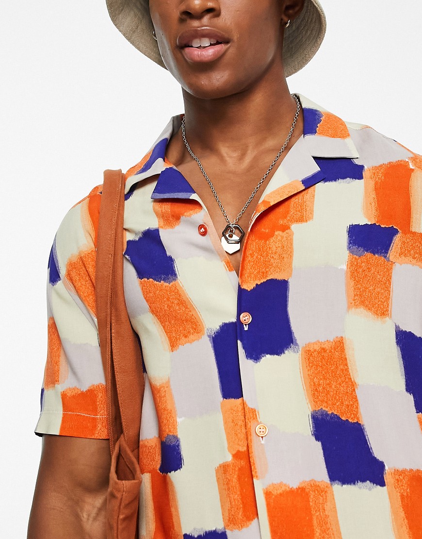 Camicia comoda con rever e stampa astratta-Multicolore - ASOS DESIGN Camicia donna  - immagine3