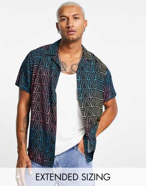 ASOS DESIGN - Camicia comoda con rever e stampa NASA