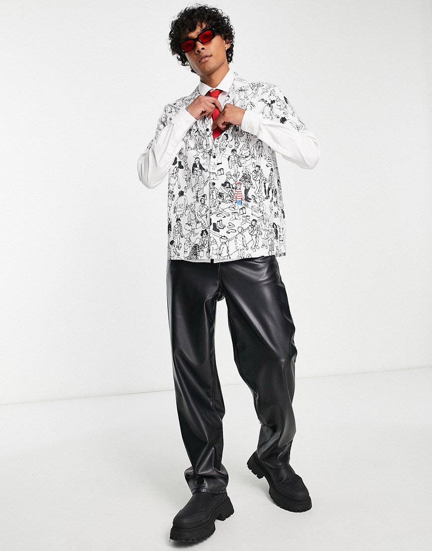 Camicia comoda con revere e stampaWhere's Wally-Bianco - ASOS DESIGN Camicia donna  - immagine3