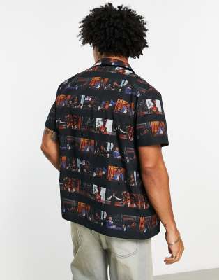 Camicia comoda con stampa di scene del filmScarfacee rever-Nero - ASOS DESIGN Camicia donna  - immagine1