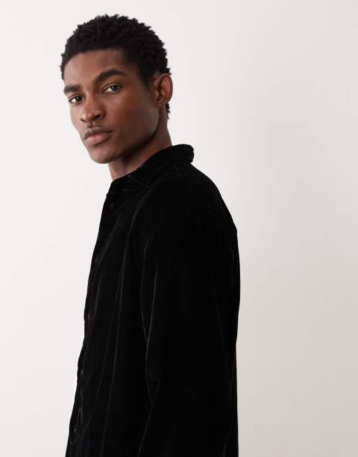 ASOS DESIGN - Camicia comoda nera in velluto, 5 di 5