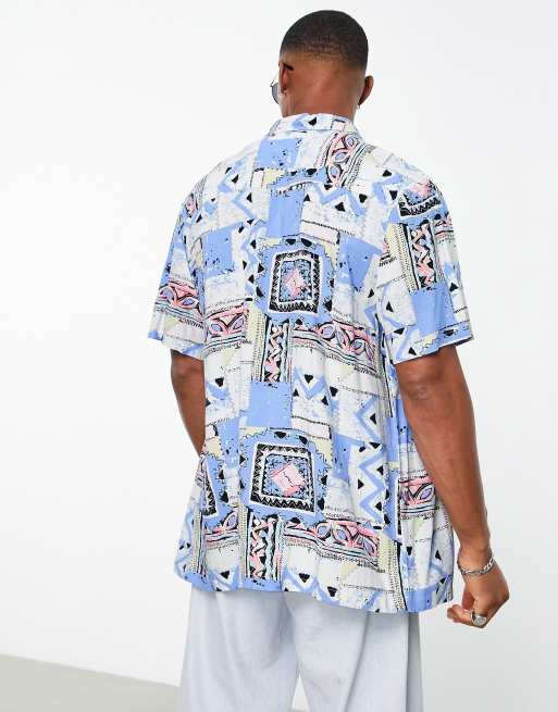 ASOS DESIGN - Camicia comoda pastello con stampa d'ispirazione vintage, 2 di 4