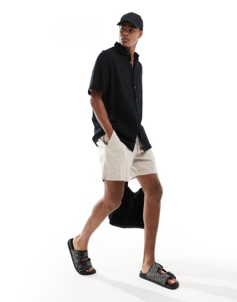 ASOS DESIGN - Camicia comoda testurizzata nera con tasche applicate - view 1