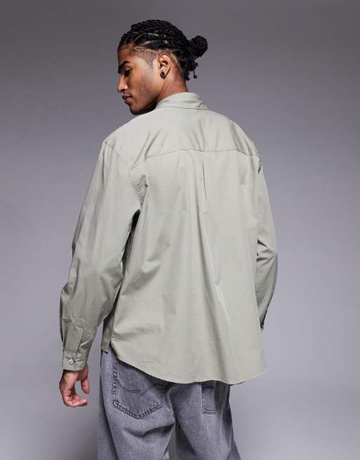 ASOS DESIGN - Camicia comoda verde salvia, 3 di 5