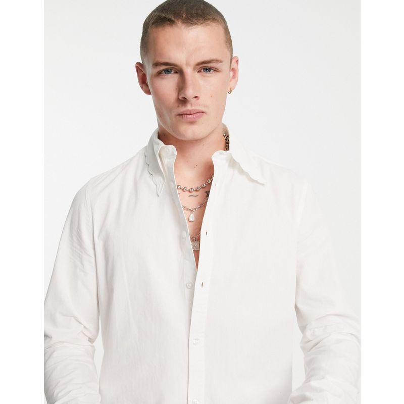 Uomo Camicie DESIGN - Camicia con colletto oversize smerlato