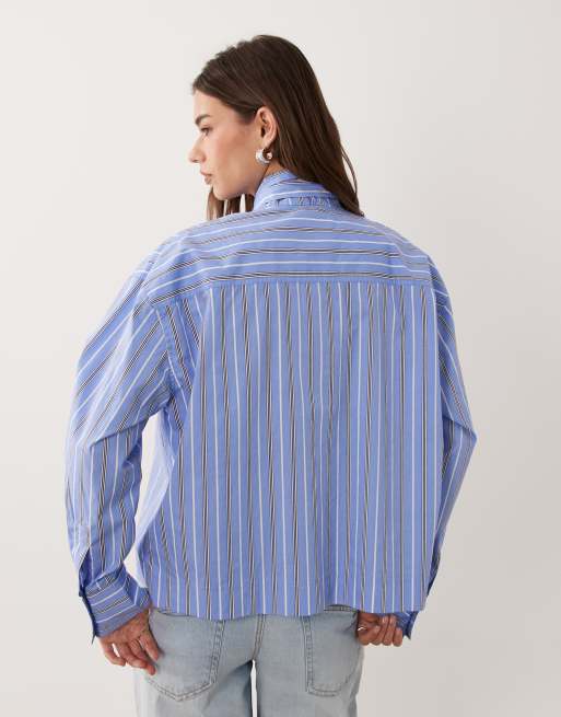 ASOS DESIGN - Camicia con collo a imbuto e cravatta a righe, 4 di 4