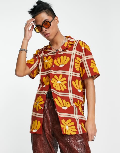 ASOS DESIGN - Camicia con rever e stampa a fiori anni '70 - view 1