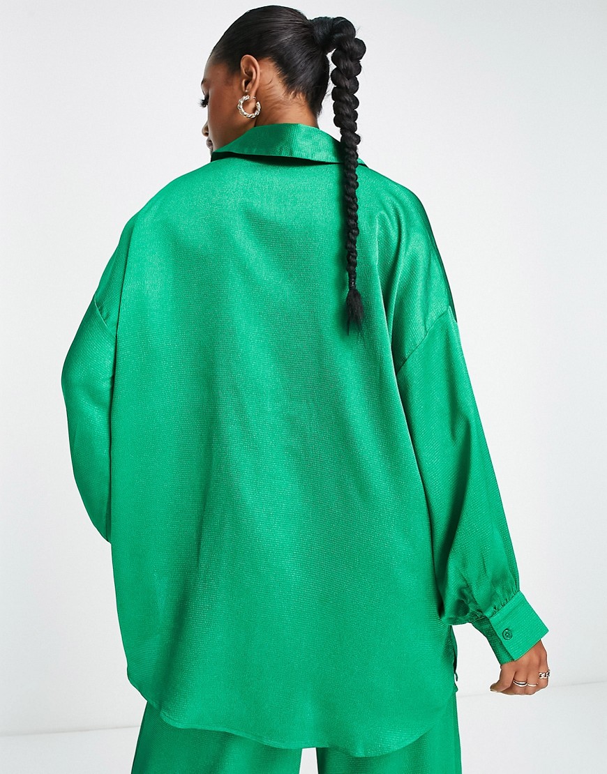 Camicia da mare in raso verde in coordinato - ASOS DESIGN Camicia donna  - immagine2