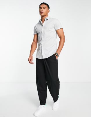 Camicia da ufficio slim elasticizzata grigia-Grigio - ASOS DESIGN Camicia donna  - immagine3