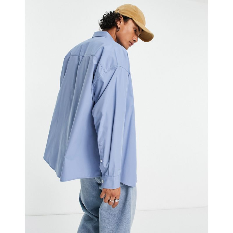 pUh5E Camicie DESIGN - Camicia dad fit super oversize blu
