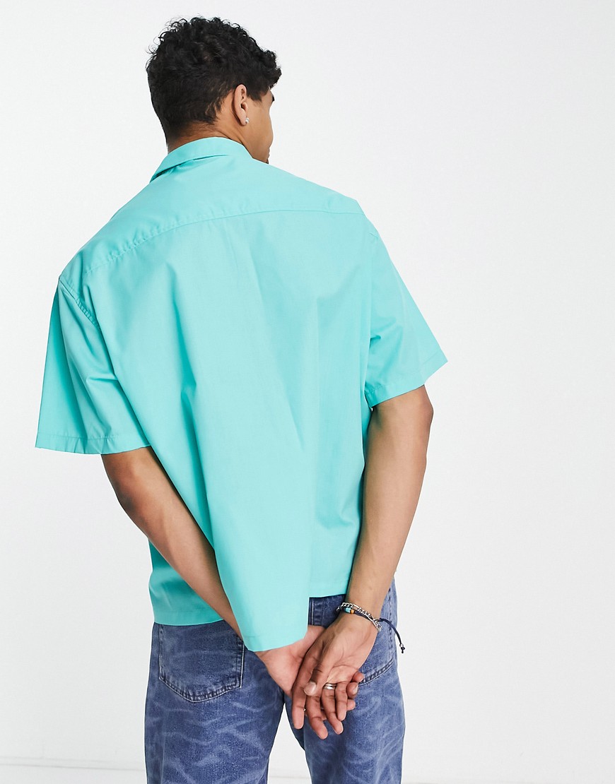 Camicia dad oversize squadrata, colore turchese-Blu - ASOS DESIGN Camicia donna  - immagine2