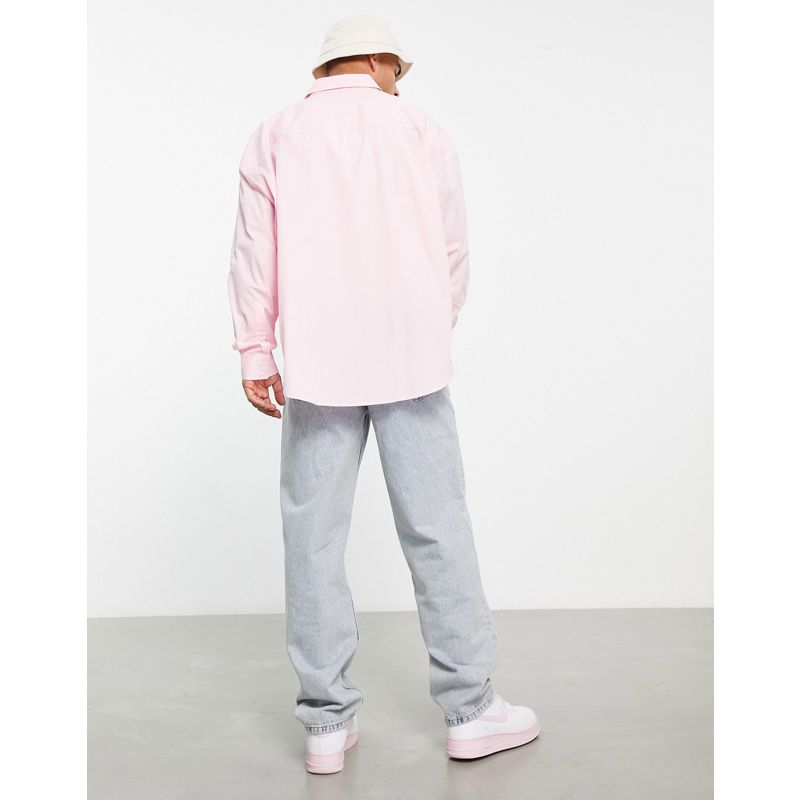 Camicie tinta unita juu99 DESIGN - Camicia dad oversize voluminosa, colore rosa pastello
