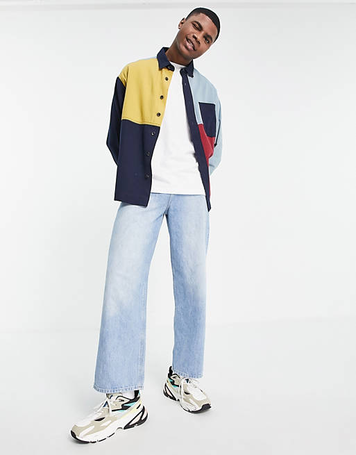 Camicia di jeans oversize squadrata color block Asos Uomo Abbigliamento Camicie Camicie denim 