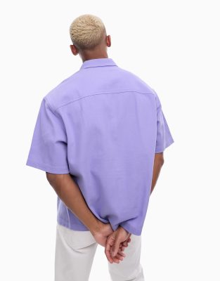 Camicia di jeans oversize squadrata lilla-Viola - ASOS DESIGN Camicia donna  - immagine3