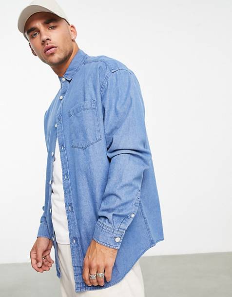 sconto 95% Suiteblanco Camicia MODA UOMO Camicie & T-shirt Jeans Blu L 