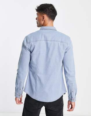 Camicia di jeans skinny lavaggio blu chiaro - ASOS DESIGN Camicia donna  - immagine2