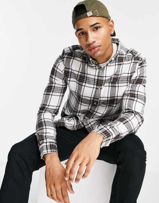 ASOS DESIGN - Camicia écru a quadri