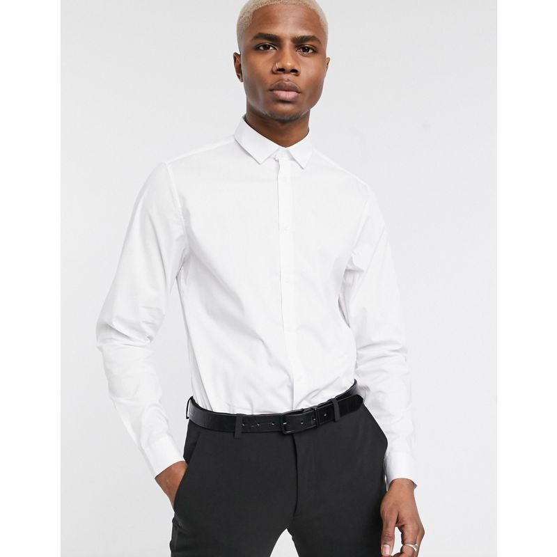 fZqf0 Camicie DESIGN - Camicia elasticizzata da ufficio slim bianca