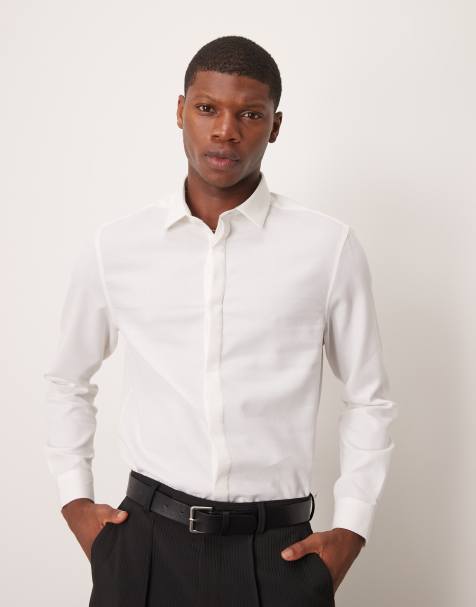 ASOS DESIGN - Camicia elegante regular fit bianca in tessuto facile da stirare - view 1