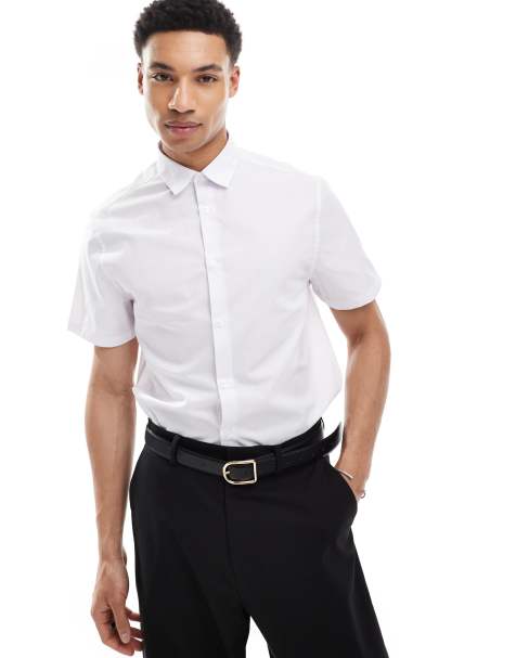 ASOS DESIGN - Camicia elegante regular fit bianca in tessuto facile da stirare - view 1