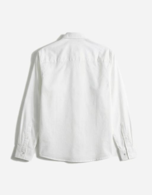 ASOS DESIGN - Camicia elegante regular fit in twill facile da stirare color bianco con polsino doppio, 7 di 7