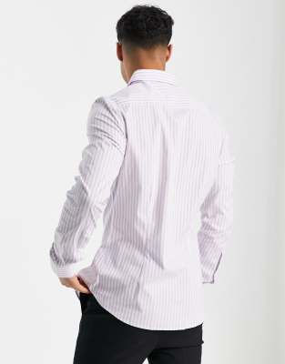 Camicia elegante skinny a righe lilla-Viola - ASOS DESIGN Camicia donna  - immagine3