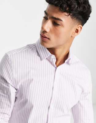 Camicia elegante skinny a righe lilla-Viola - ASOS DESIGN Camicia donna  - immagine2