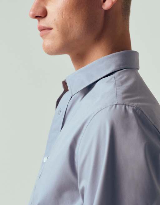 ASOS DESIGN - Camicia elegante vestibilità classica in popeline blu chiaro, 5 di 7