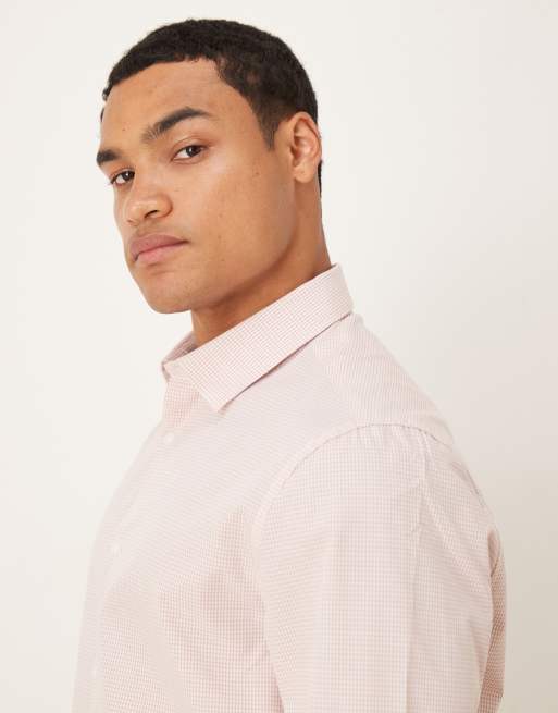 ASOS DESIGN - Camicia elegante vestibilità classica rosa a quadri, 4 di 5