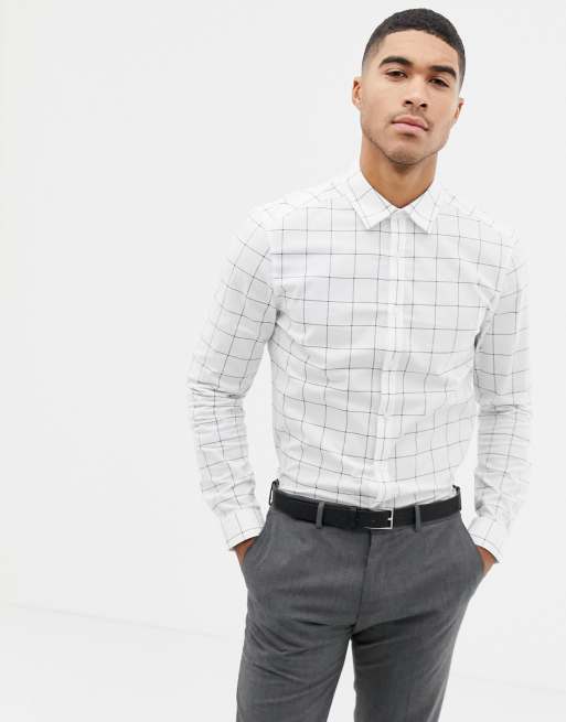ASOS DESIGN - Camicia formale slim a quadri