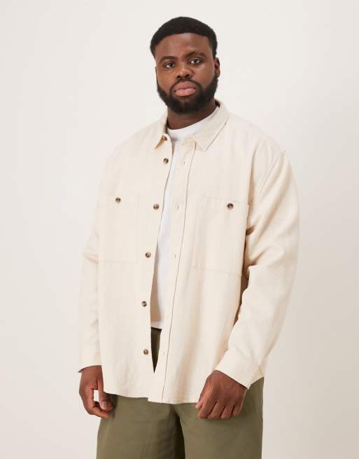 ASOS DESIGN - Camicia giacca beige testurizzata, 2 di 5