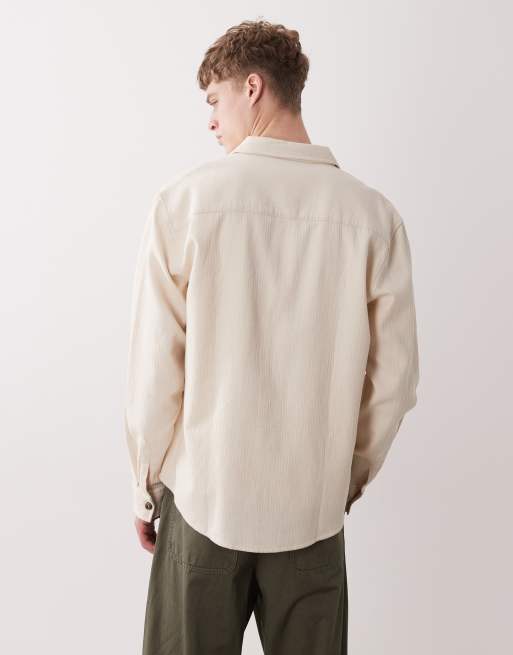ASOS DESIGN - Camicia giacca beige testurizzata, 4 di 5