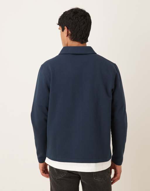 ASOS DESIGN - Camicia giacca blu navy con tasche sul petto, 3 di 5
