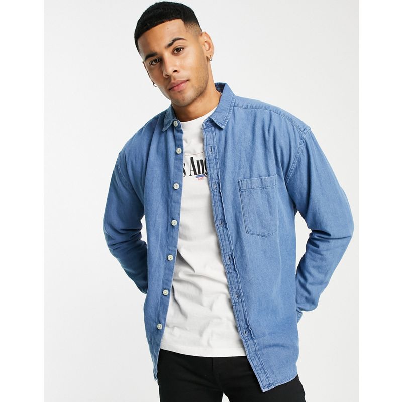 DESIGN - Camicia giacca di jeans lavaggio medio