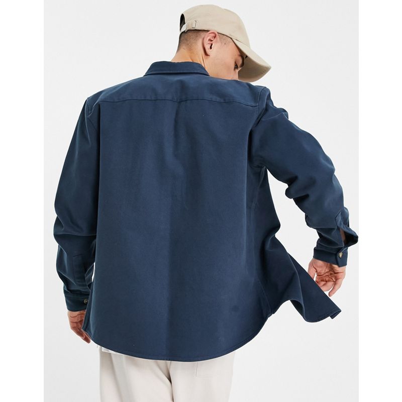 Camicie Camicie tinta unita DESIGN - Camicia giacca in cotone blu navy