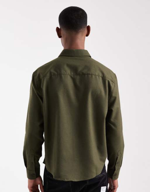 ASOS DESIGN - Camicia giacca kaki con stemma, 3 di 5