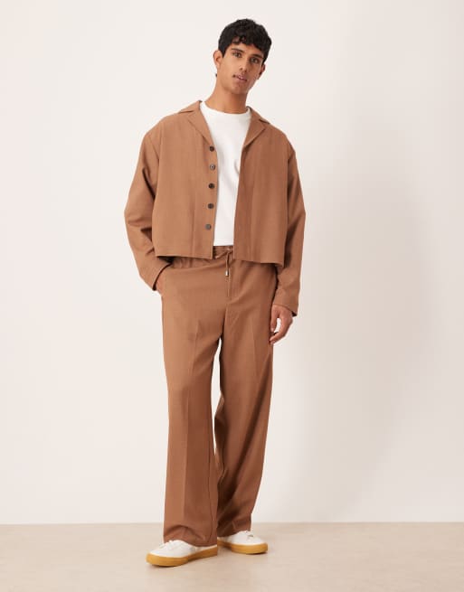 ASOS DESIGN - Camicia giacca marrone elegante in coordinato, 2 di 5