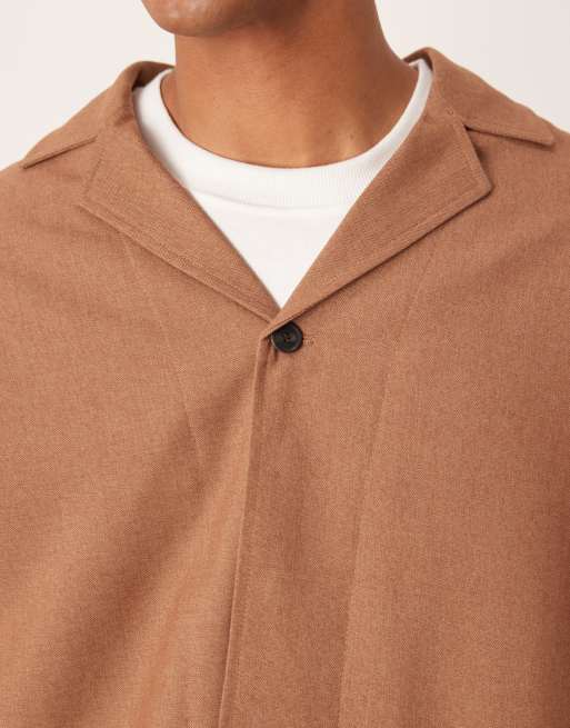 ASOS DESIGN - Camicia giacca marrone elegante in coordinato, 5 di 5