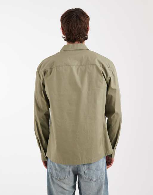 ASOS DESIGN - Camicia giacca multitasche kaki con bottoni a pressione, 5 di 5