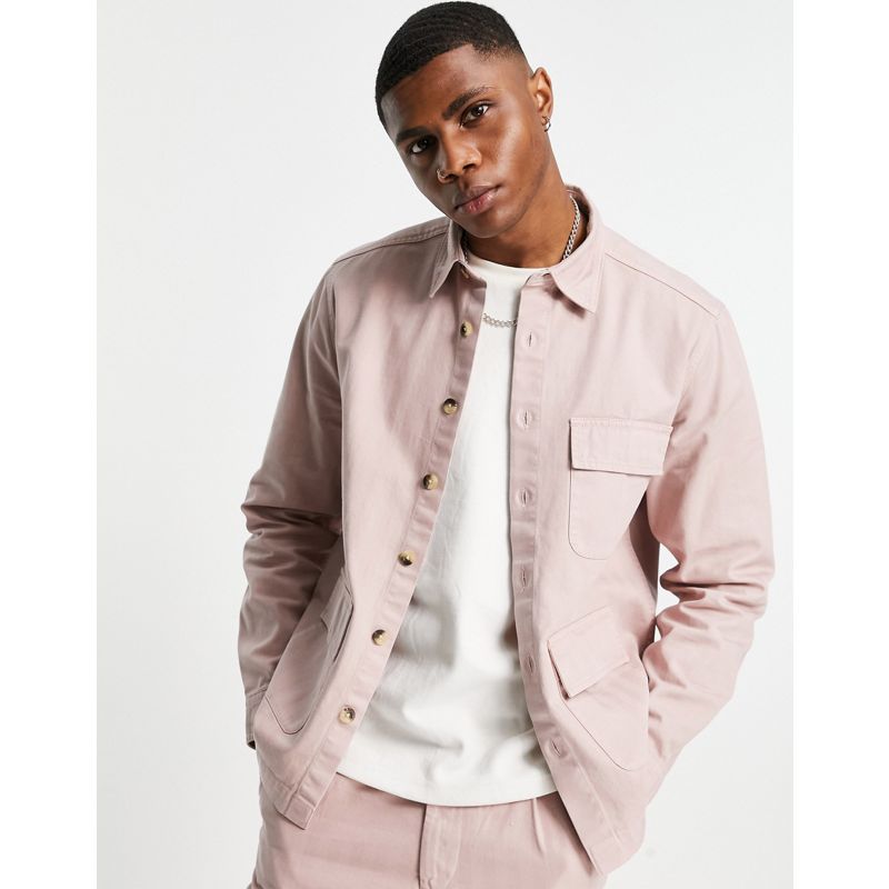 Camicie 1lnFO DESIGN - Camicia giacca multitasche rosa in coordinato