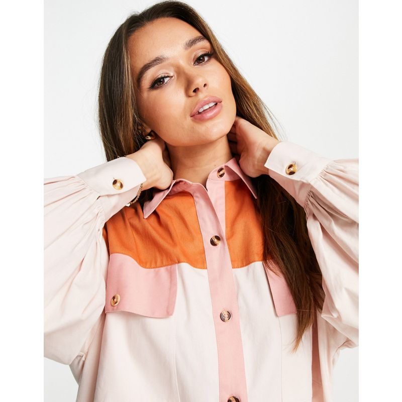 Donna Camicie e bluse DESIGN - Camicia giacca oversize color block 