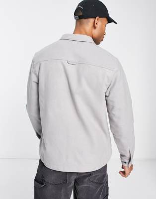 Camicia giacca oversize in lana grigio chiaro - ASOS DESIGN Camicia donna  - immagine3