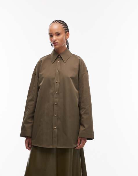 ASOS DESIGN - Camicia giacca oversize pesante in cotone verde oliva - view 1