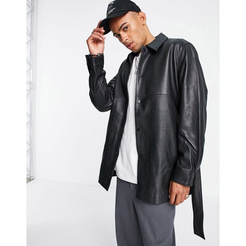 Uomo MPe6H DESIGN - Camicia giacca oversize taglio lungo nera