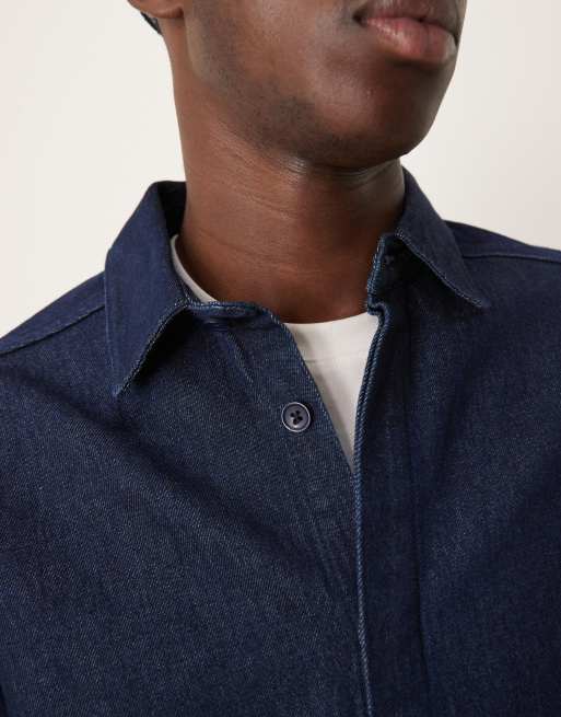 ASOS DESIGN - Camicia giacca squadrata in denim oversize lavaggio indaco stile anni '90 in coordinato, 4 di 4