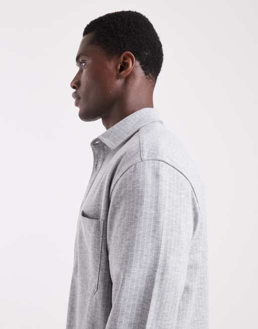 ASOS DESIGN - Camicia grigio mélange vestibilità classica, 4 di 5