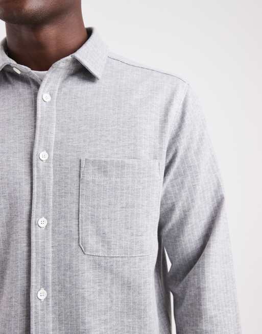 ASOS DESIGN - Camicia grigio mélange vestibilità classica, 5 di 5